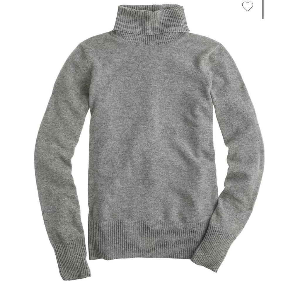 J.Crew Collection Cashmere Turtleneck Sweater Gray Womens Med